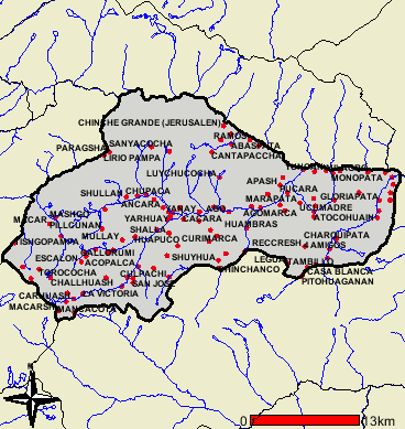 Mapa del distrito de Paucartambo (Fuente INEI)